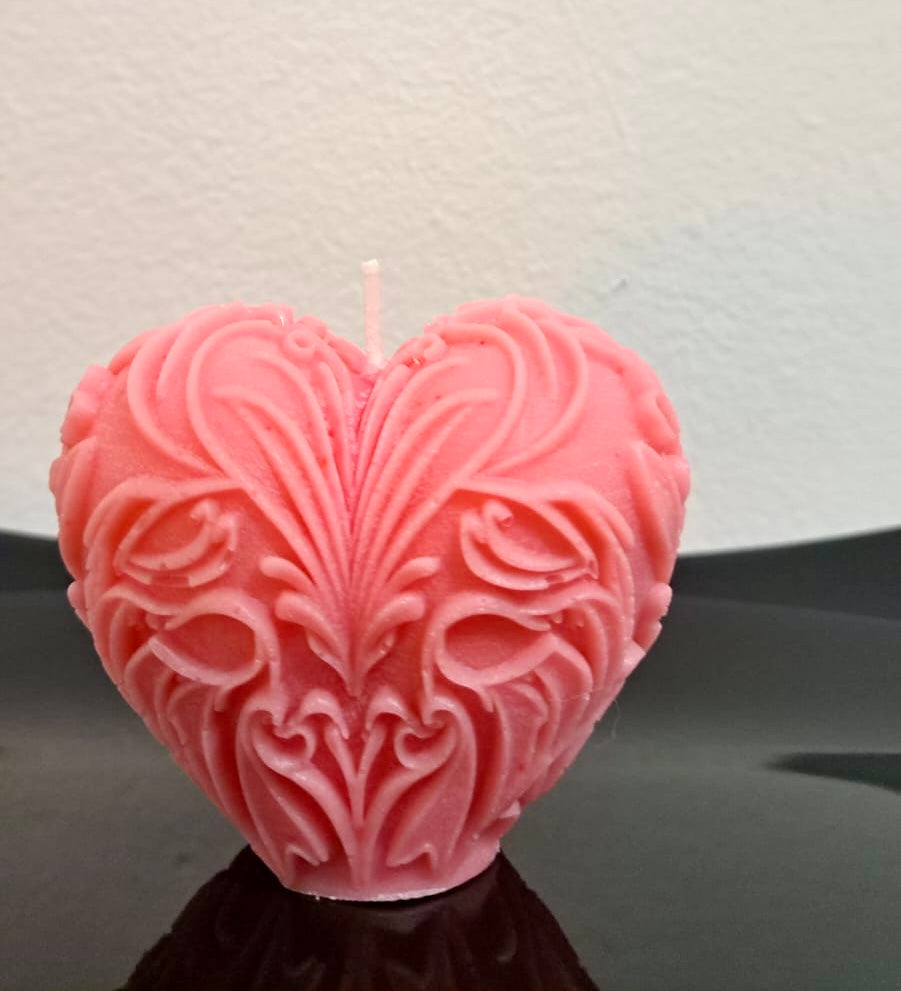 CANDELA CUORE DECORATO