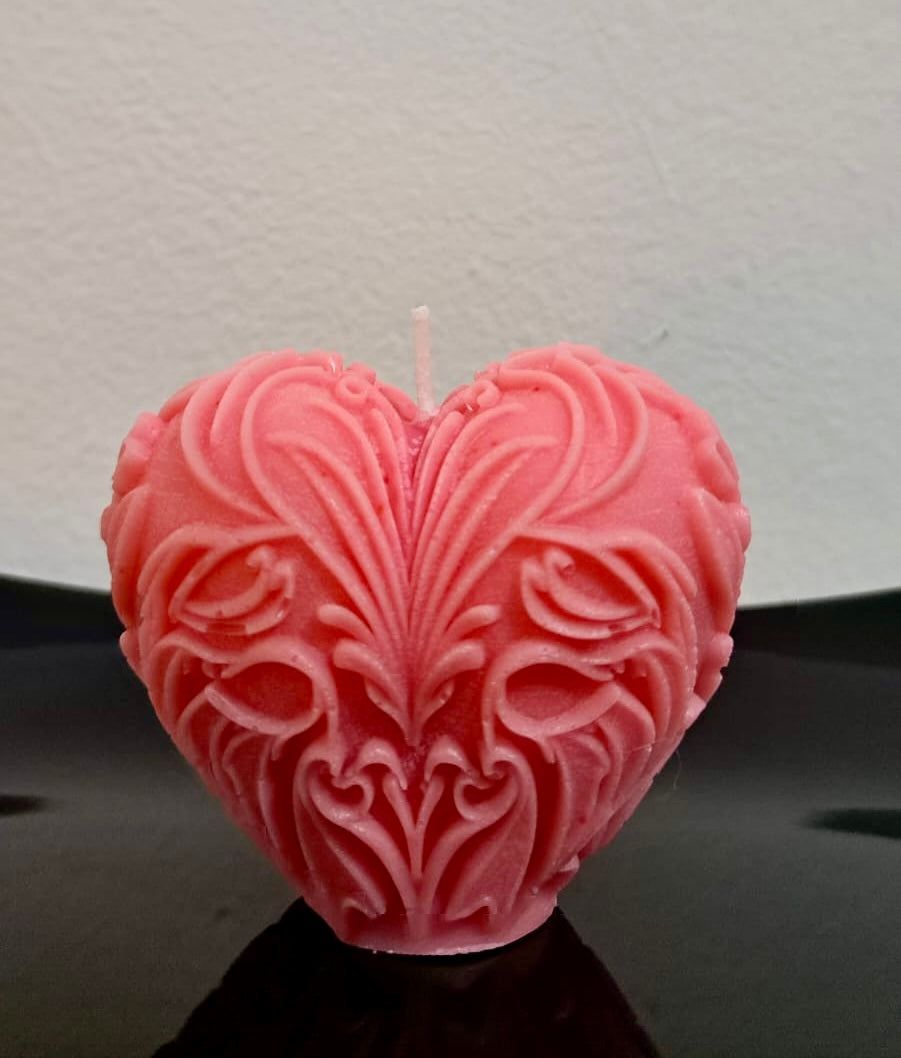 CANDELA CUORE DECORATO